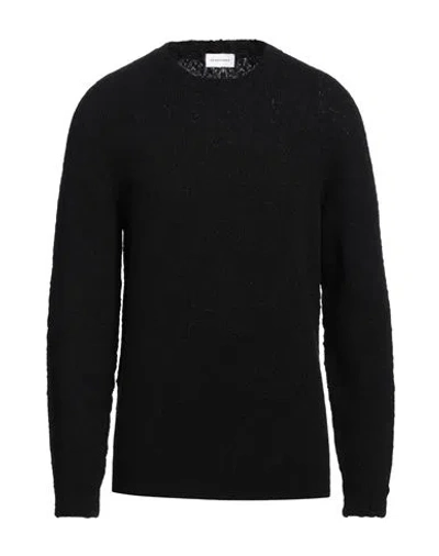 Scaglione Man Sweater Black Size Xl Merino Wool, Recycled Cashmere, Polyamide In Gold