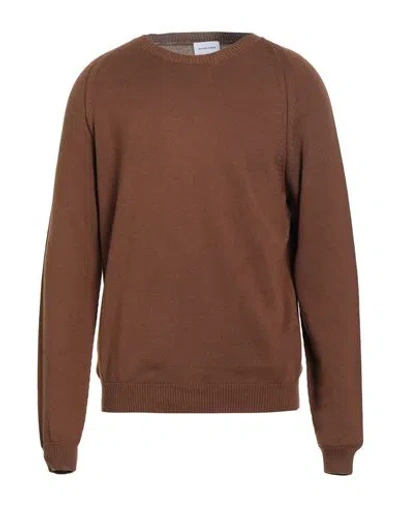 Scaglione Man Sweater Brown Size L Cotton