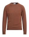 Scaglione Man Sweater Brown Size M Cotton In Brown