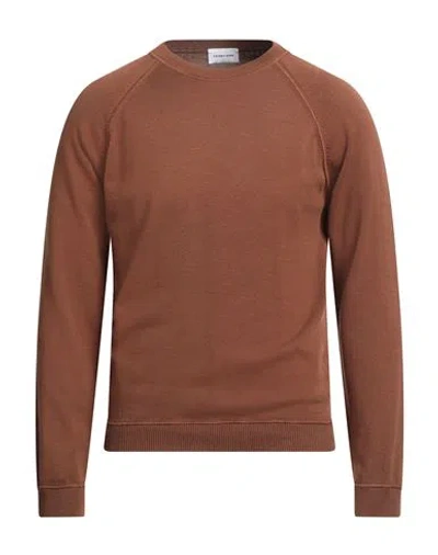 Scaglione Man Sweater Brown Size M Cotton
