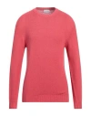Scaglione Man Sweater Coral Size Xl Silk In Red