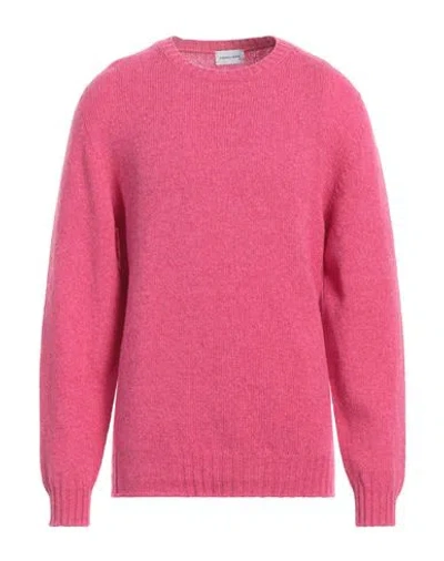 Scaglione Man Sweater Fuchsia Size Xxl Merino Wool In Pink