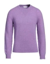 Scaglione Man Sweater Lilac Size L Merino Wool, Recycled Cashmere, Polyamide In Purple
