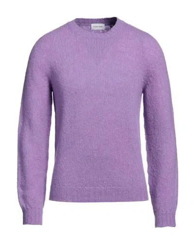 Scaglione Man Sweater Lilac Size M Merino Wool, Recycled Cashmere, Polyamide In Purple