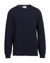 Scaglione Man Sweater Navy Blue Size Xl Merino Wool, Recycled Cashmere, Polyamide In Brown