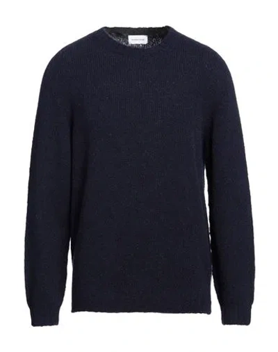 Scaglione Man Sweater Navy Blue Size Xl Merino Wool, Recycled Cashmere, Polyamide In Navy Blue