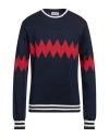 Scaglione Man Sweater Navy Size L Cotton, Polyamide In Navy Blue