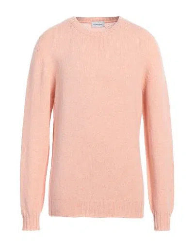 Scaglione Man Sweater Salmon Pink Size Xxl Merino Wool