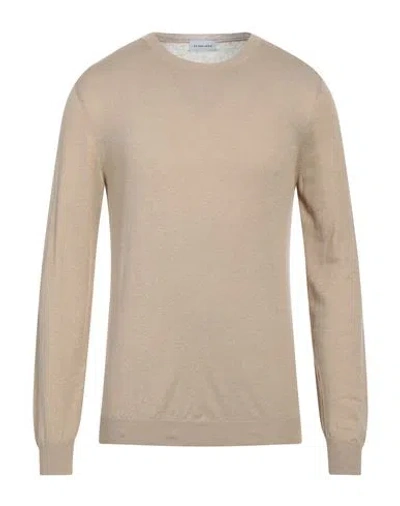 Scaglione Man Sweater Sand Size M Silk, Linen In Beige