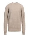 Scaglione Man Sweater Sand Size Xl Cotton In Beige