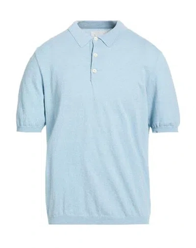 Scaglione Man Sweater Sky Blue Size L Cotton
