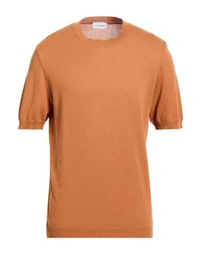 Scaglione Man Sweater Tan Size Xl Cotton In Brown