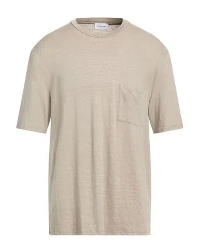 Scaglione Man T-shirt Beige Size Xxl Linen, Elastane In Brown
