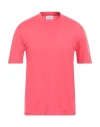 Scaglione Man T-shirt Coral Size L Cotton In Red