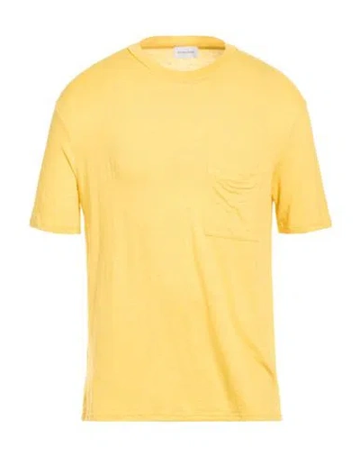 Scaglione Man T-shirt Yellow Size Xxl Linen, Elastane