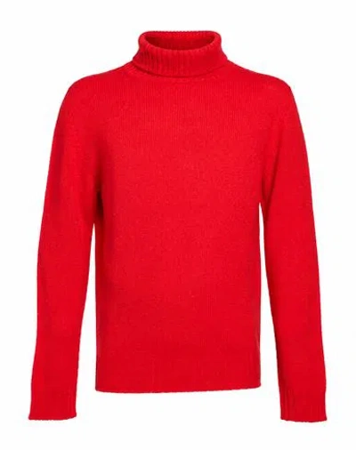 Scaglione Man Turtleneck Tomato Red Size Xxl Merino Wool In Brown