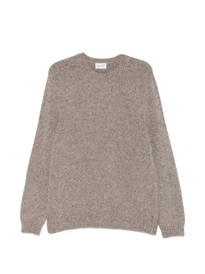 Scaglione Marl-knit Crew-neck Sweater In Neutral