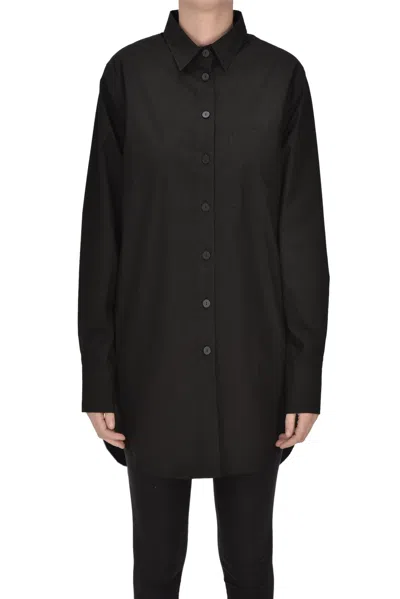 Scaglione Oversized Cotton Shirt In Black