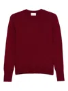 Scaglione Round-neck Merino Sweater In Burgundy