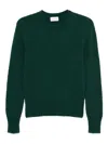Scaglione Round-neck Puff-sleeve Sweater In Green