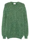 Scaglione Speckled Crew-neck Sweater In Green