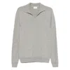 Scaglione Long-sleeved Polo Shirt In Gray