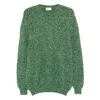 Scaglione Textured Knit Sweater In Rich Green Marled Pattern In Green