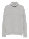 Scaglione Turtleneck Ribbed Sweater In Gray