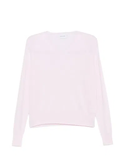 Scaglione V-neck Raglan-sleeve Sweater In Pink