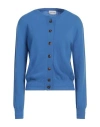Scaglione Woman Cardigan Azure Size S Merino Wool, Cashmere