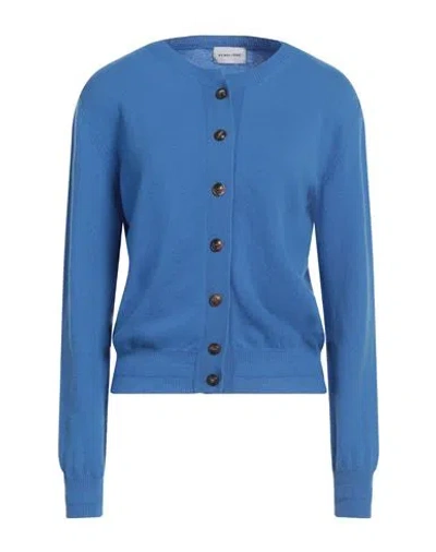 Scaglione Woman Cardigan Azure Size S Merino Wool, Cashmere