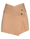 Scaglione Woman Mini Skirt Camel Size Xs Merino Wool In Beige