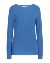 Scaglione Woman Sweater Azure Size M Merino Wool, Cashmere