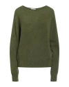 Scaglione Woman Sweater Military Green Size M Merino Wool, Recycled Cashmere, Polyamide In Green