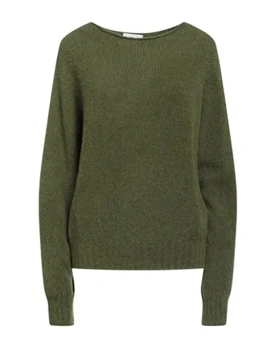 Scaglione Woman Sweater Military Green Size M Merino Wool, Recycled Cashmere, Polyamide