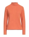 Scaglione Woman Turtleneck Orange Size L Cashmere