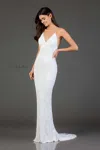 Scala 47542 Beaded Long Sequin Long Wedding Dress In White
