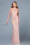 Scala 60189 Long Formal Sequin Evening Dress In Pink