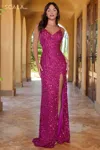 Scala 61347 Long Sequins Prom Dress In Pink