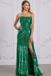 Scala 80130 Formal Sequin Long Beaded Evening Prom Dress In Green