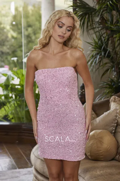 Scala 80259 Homecoming Short Sequin Mini Cocktail Dress In Animal Print