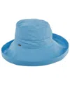 Scala Cotton Big Brim With Inner Drawstring In Medium Blue