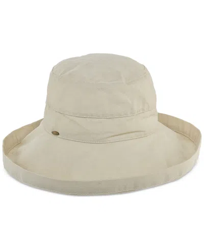 Scala Cotton Big Brim With Inner Drawstring In Natural
