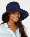 Scala Cotton Big Brim With Inner Drawstring In Navy