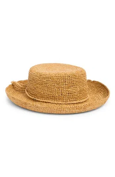 Scala Crochet Raffia Crushable Hat