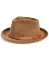 Scala Men's Faux-suede Belted Fedora In Brown