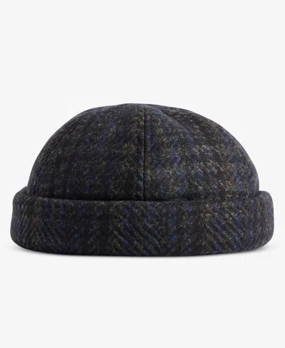 Scala Men's Herringbone Tweed Watch Cap In Blue