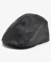 Scala Men's Ivy Faux-leather Flat Cap In Black