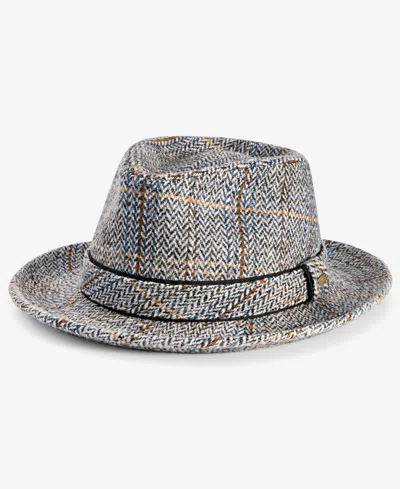 Scala 's Men's Plaid Crown Fedora In Gray