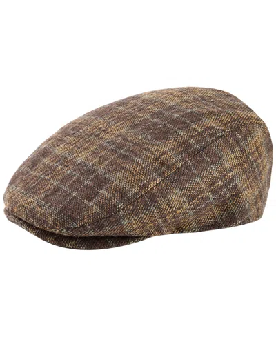 Scala Men's Plaid Woven Ivy Cap In Brown